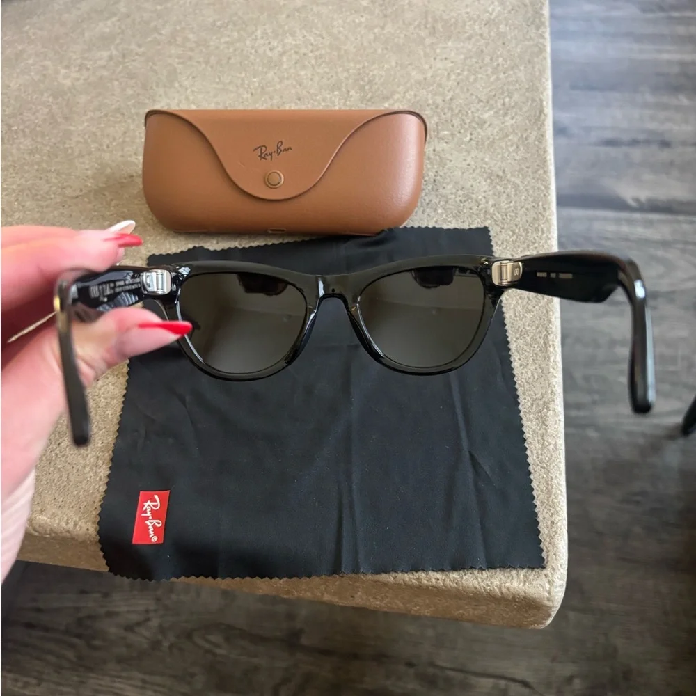 Ray-Ban Black Sunglasses with Tan Case